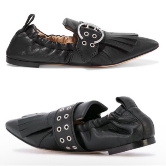 Chloe Roy belted ballet flats fringe Kiltie - Picture 2 of 11